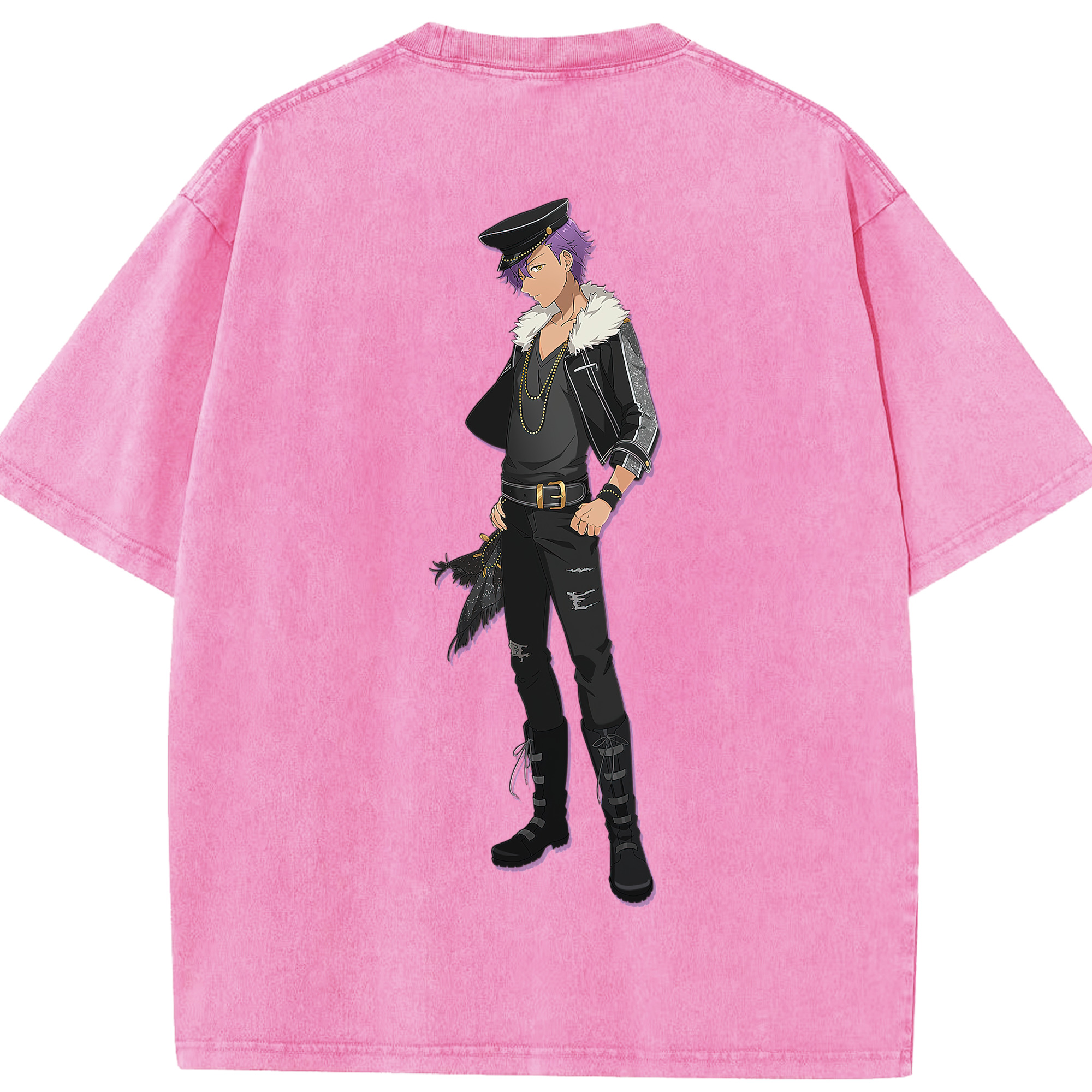 （画像用） あんさんぶるスターズ! Ensemble Stars 綿100% ヴィンテージ風 半袖Tシャツ（背面プリント）